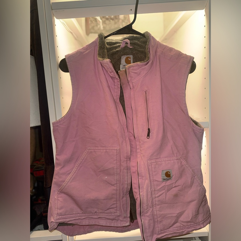 *SOLD* Carhartt Light Pink Fleece-Lined Vest